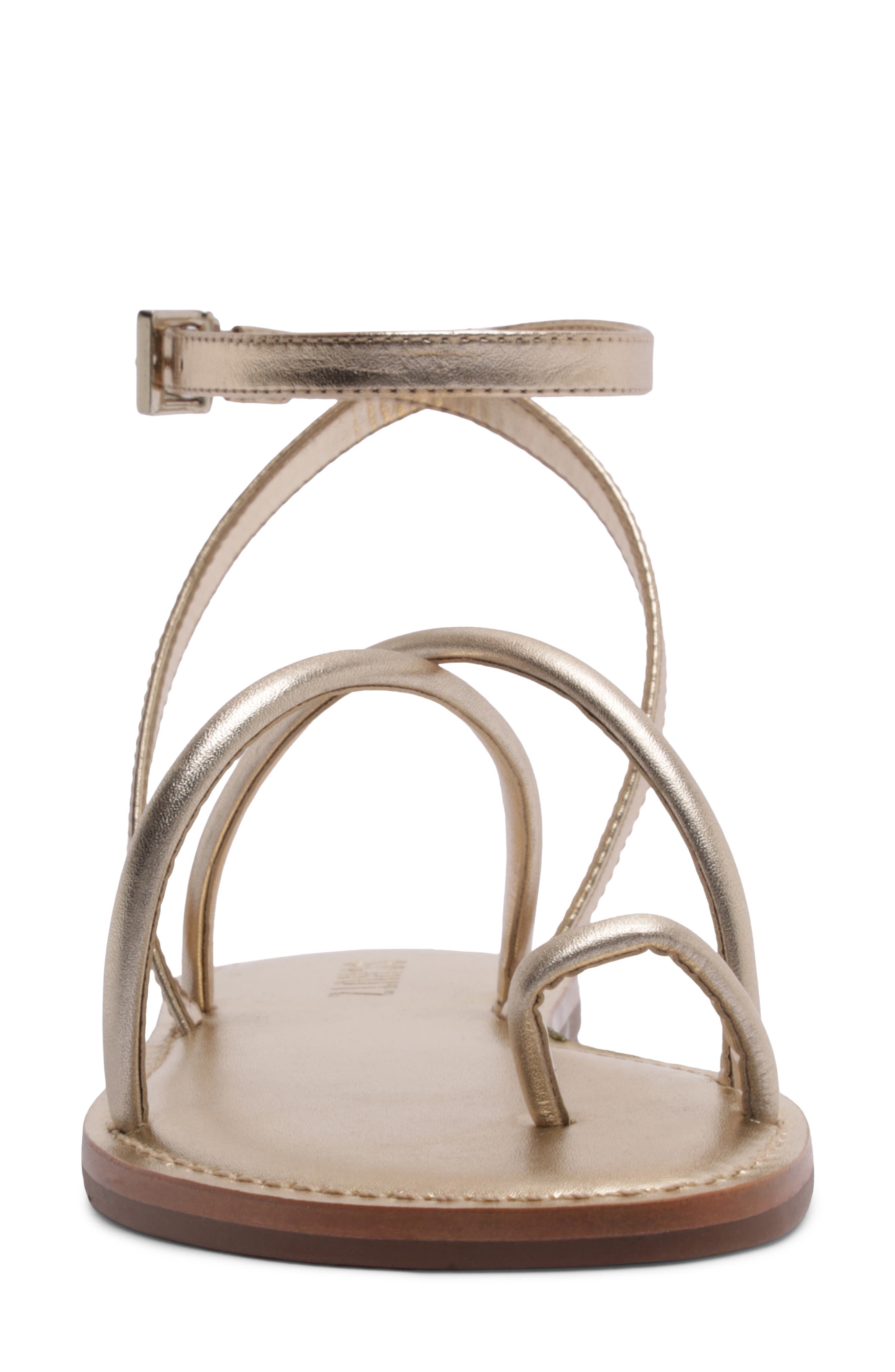Valeria Toe Loop Ankle Strap Sandal, Alternate, color, PRATA/ PLATINA