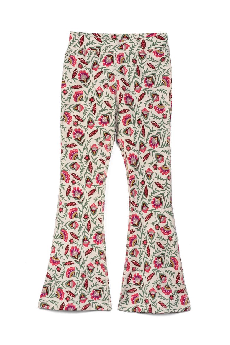 Organic Cotton Print Flare Leggings, Main, color, Folk Floral