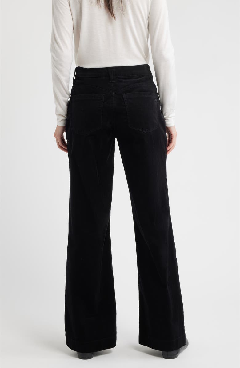 Wit & Wisdom Sam High Waist Wide Leg Corduroy Pants, Alternate, color, Black