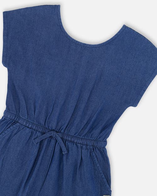 Deux Par Deux Little Girl's Chambray Jumpsuit Navy Blue In Navy Blue