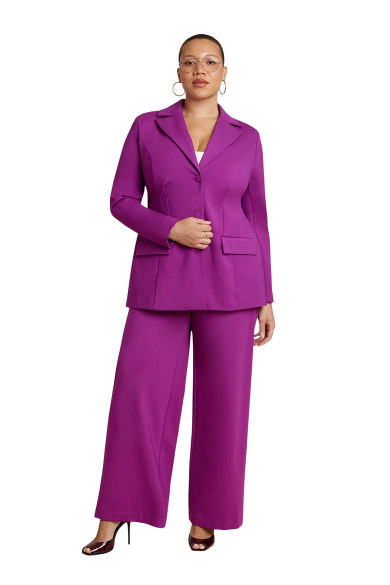The Ultimate Stretch Wide Leg Work Pant, Alternate, color, HOLLYHOCK