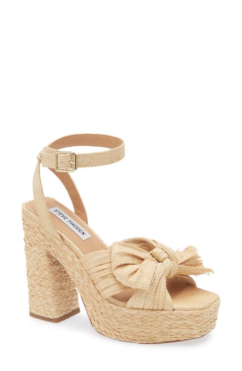 Romey Raffia Platform Ankle Strap Sandal (Women)