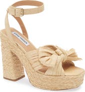 Steve Madden Romey Raffia Platform Ankle Strap Sandal