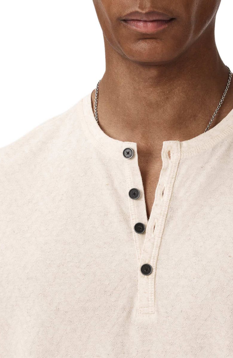 John Varvatos Elm Texture Short Sleeve Henley, Alternate, color, Linen