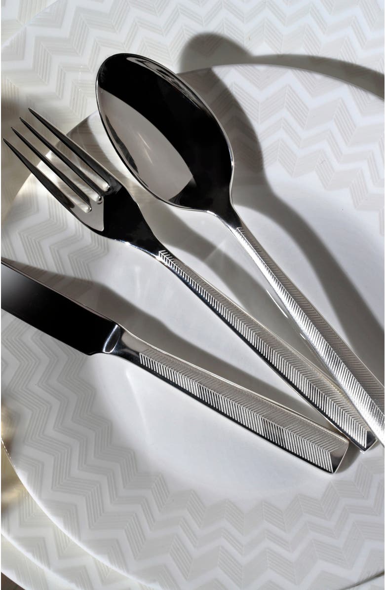 Missoni Home Tableware Table Spoons ZIG ZAG Set of 6 Steel L 7", Alternate, color,