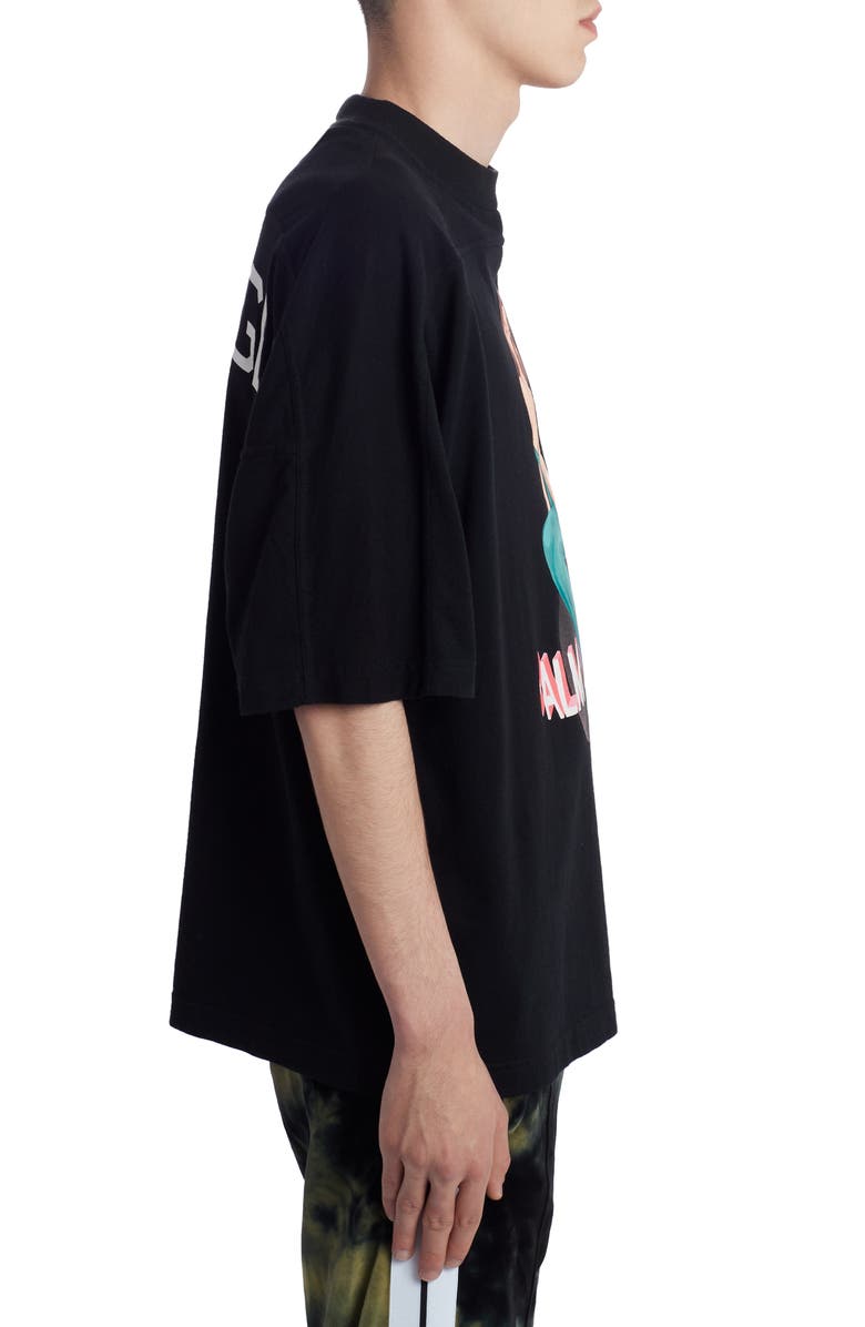 Palm Angels Logo Mermaid Graphic T-Shirt, Alternate, color, 