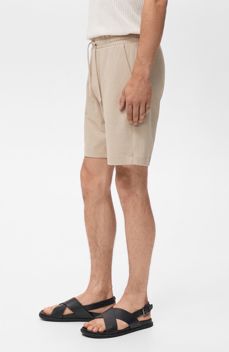 MANGO Drawstring Cotton Bermuda Short, Alternate, color, Ecru