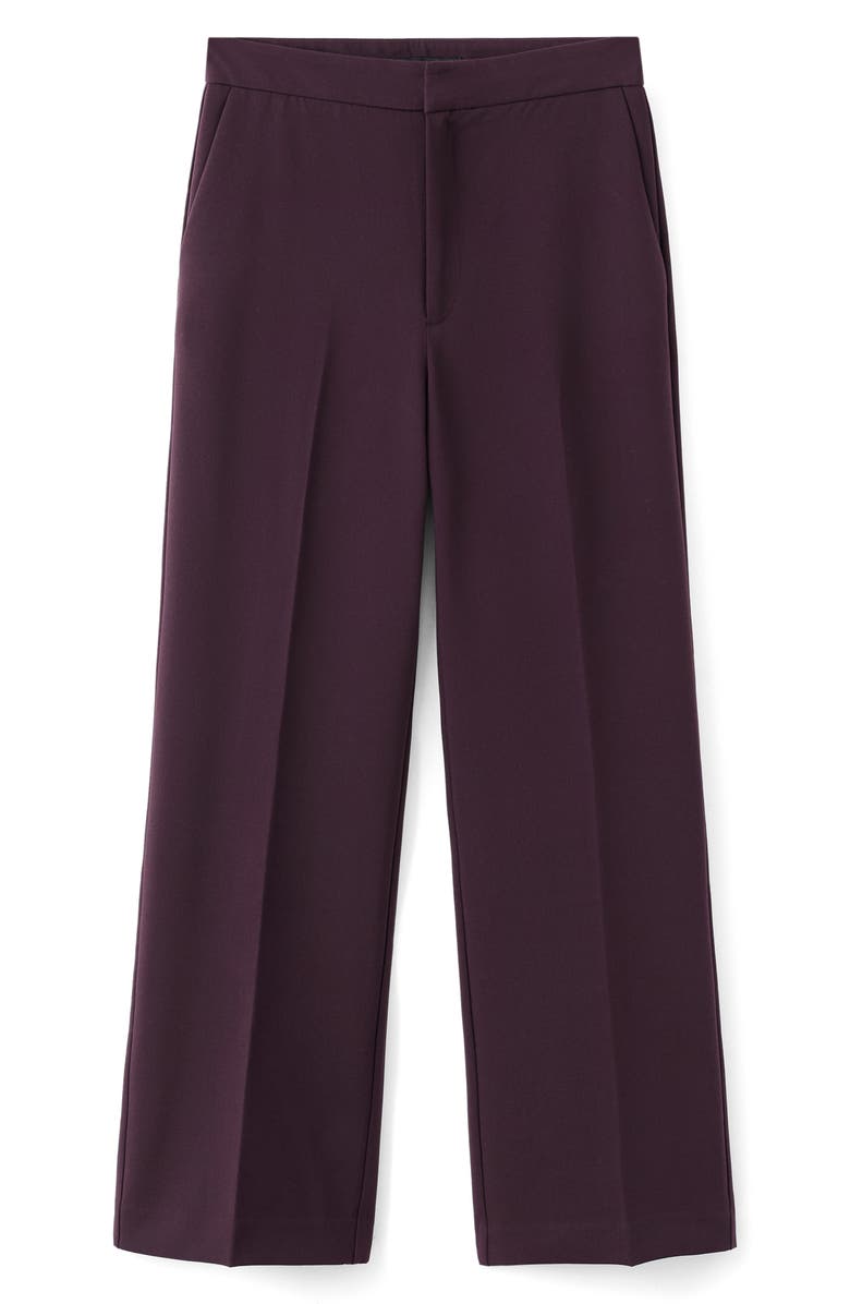 MANGO High Waist Straight Leg Pants, Alternate, color, Plum