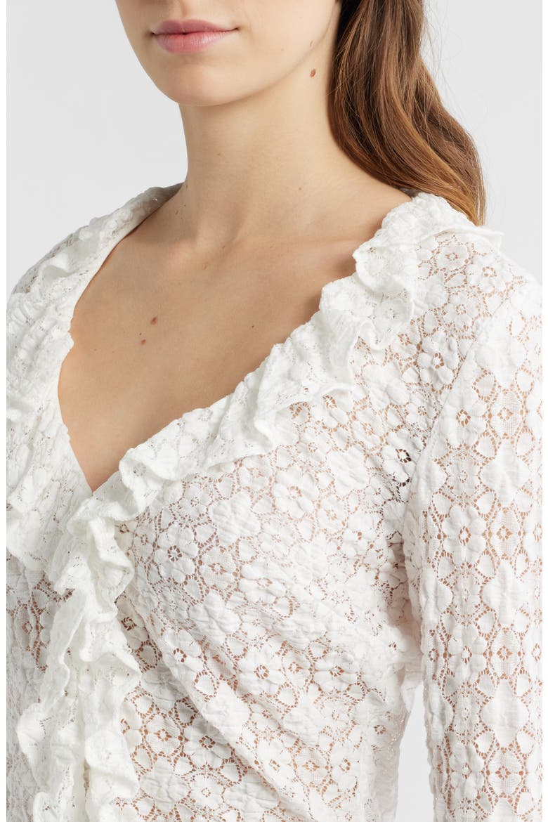 The Gabriella Ruffle Lace Top, Alternate, color, WHITE
