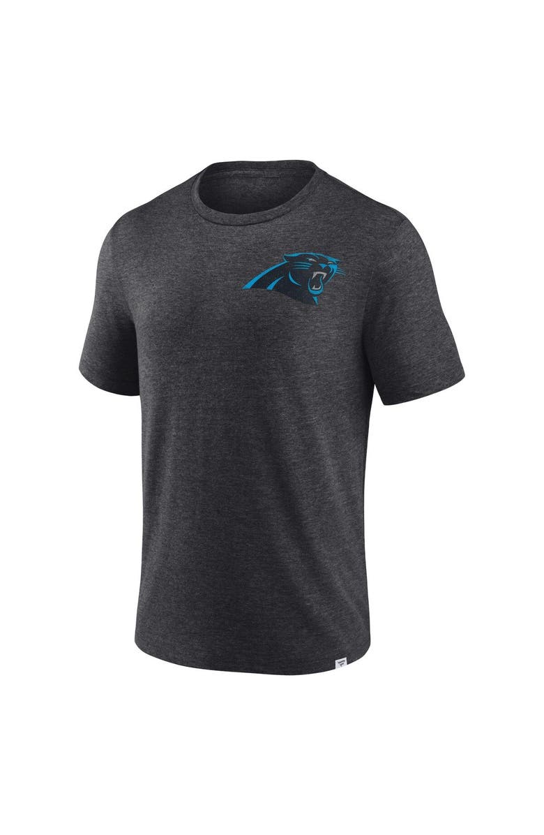 FANATICS Men's Fanatics Branded Heather Charcoal Carolina Panthers Oval Bubble Tri-Blend T-Shirt, Alternate, color,