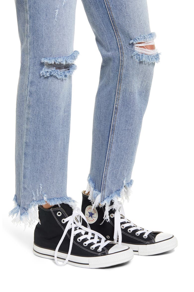 Ripped Straight Leg Jeans, Alternate, color, ROYAL OAK WASH