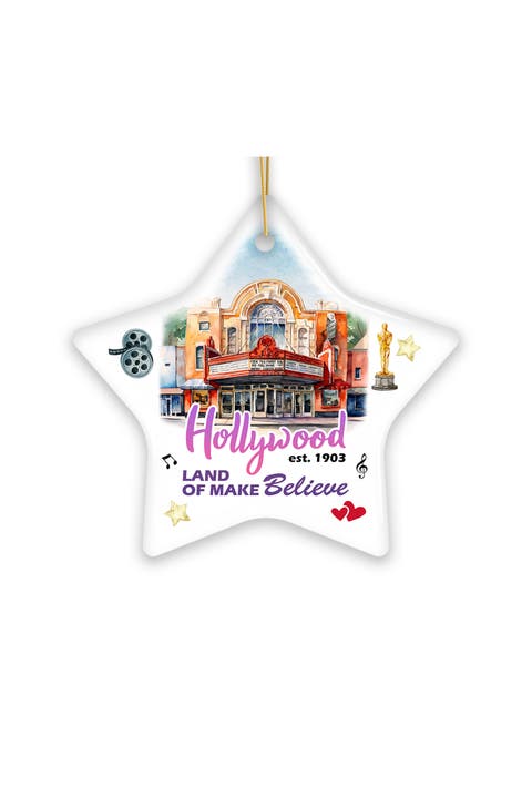 Hollywood Land Of Make Believe Star Ceramic Ornament
