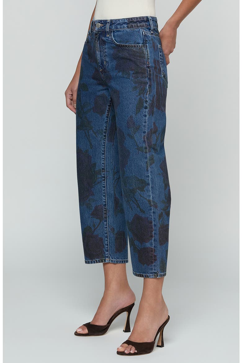 Mallis High Waist Bow Leg Jeans, Alternate, color, BURGUNDY ROMANTIC ROSE