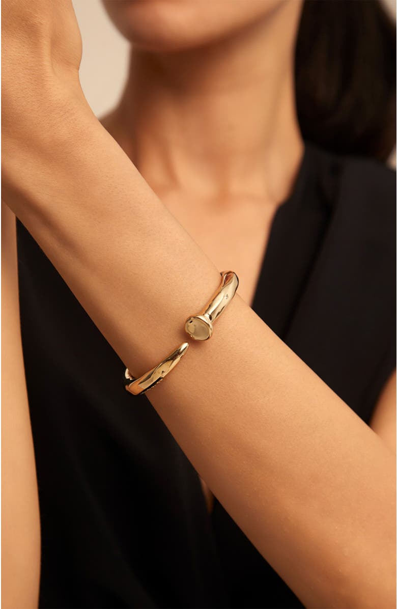 UNODE50 Bent Nail Bangle, Alternate, color, Gold