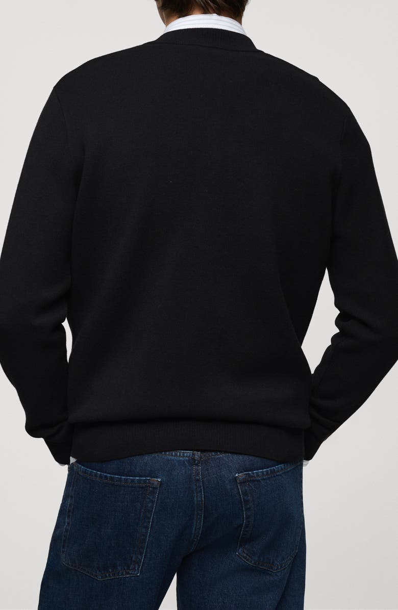 MANGO Textured Full-Zip Knit Cardigan, Alternate, color,