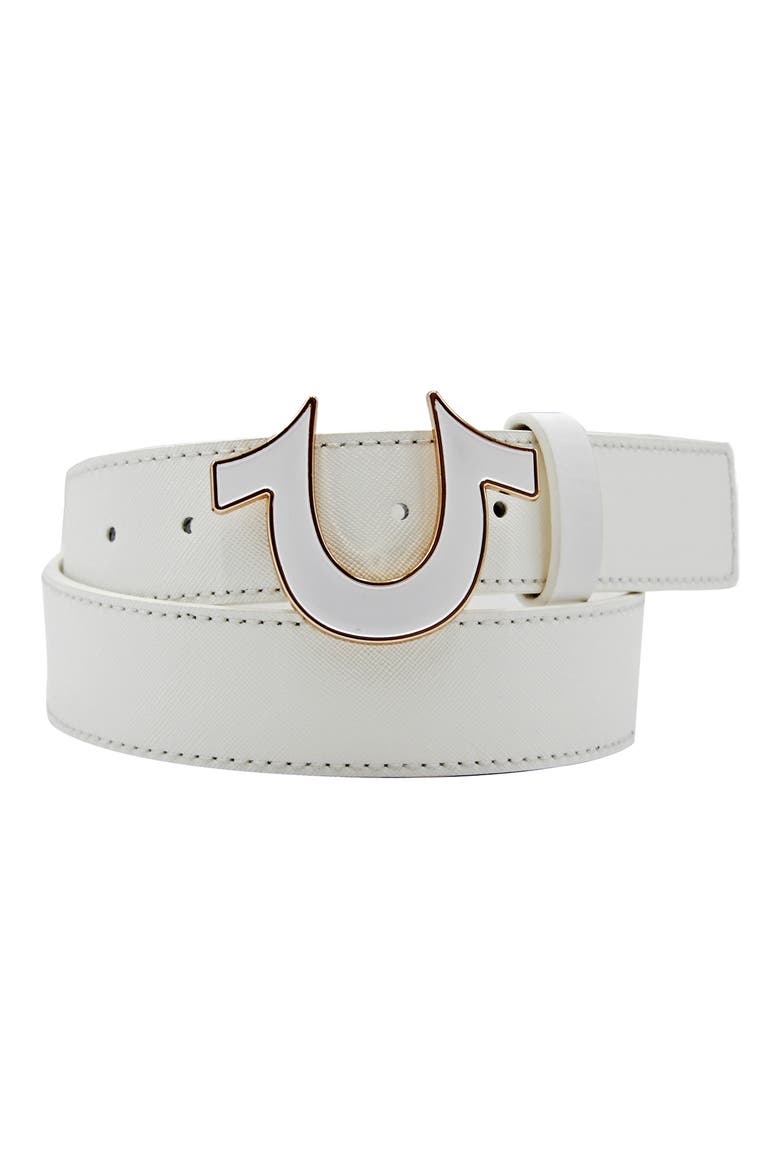 TRUE RELIGION ホワイトステッチ ベルト Sage II Horseshoe Buckle Belt (Men) | Nordstromrack