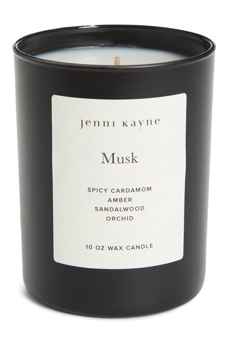 Musk Matte Glass Candle, Main, color, BLACK