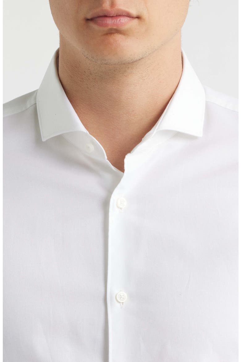 Hank Slim Fit Solid Cotton Dress Shirt, Alternate, color, WHITE