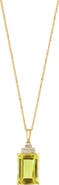 EFFY 14K Gold Diamond & Peridot Pendant Necklace - 0.09ct.