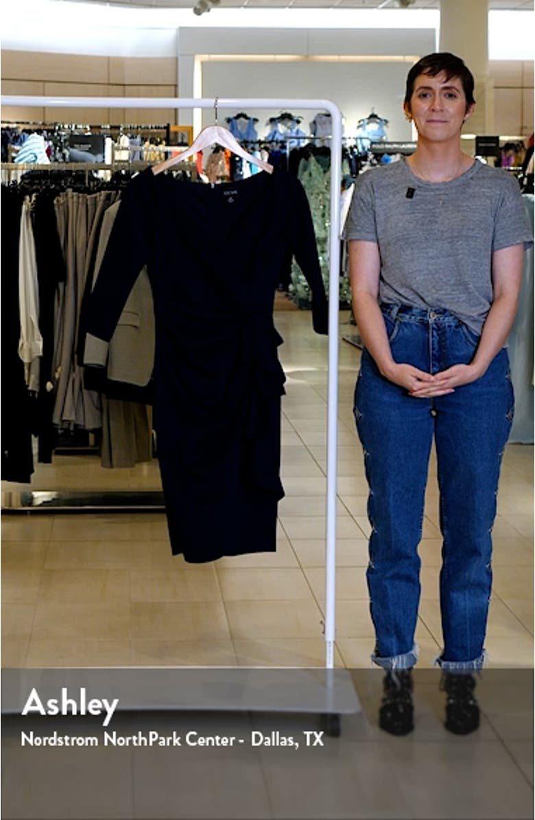 Ruffle Scuba Knit Cocktail Dress, sales video thumbnail