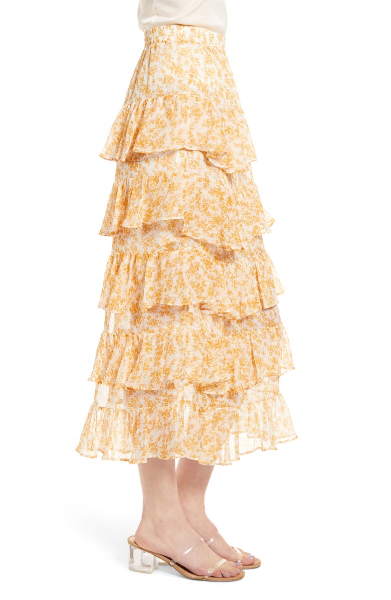 MINKPINK Lana Tiered Midi Skirt, Alternate, color,