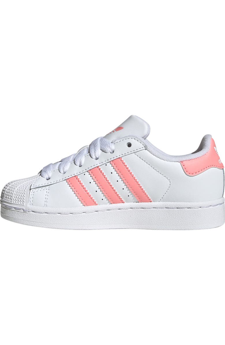 adidas Kids' Superstar II Sneaker, Alternate, color, White/ Semi Pink Spark/ White