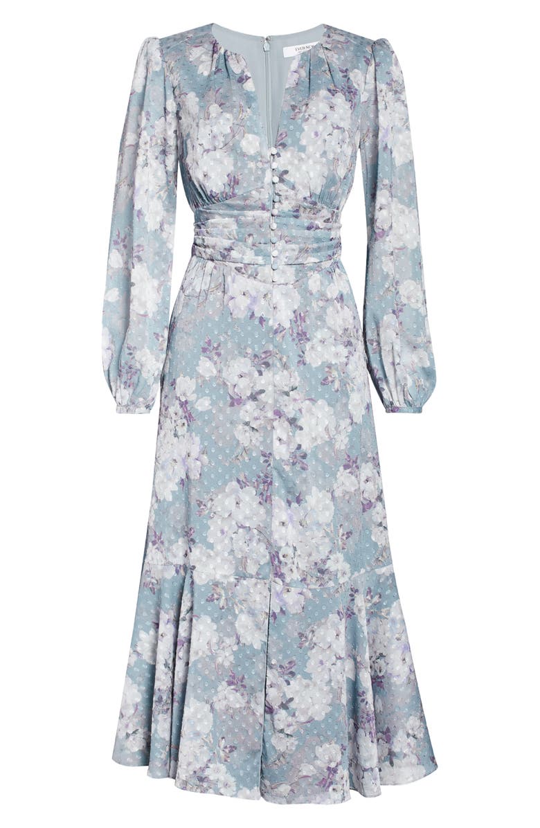 Ever New Floral Long Sleeve High/Low Midi Dress, Alternate, color,