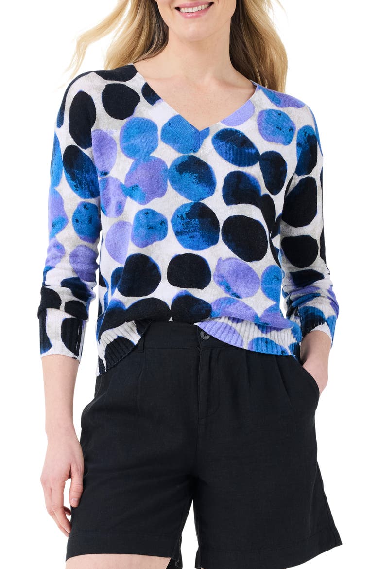 Supersoft Midnight Dot Sweater, Main, color, BLUE MULTI