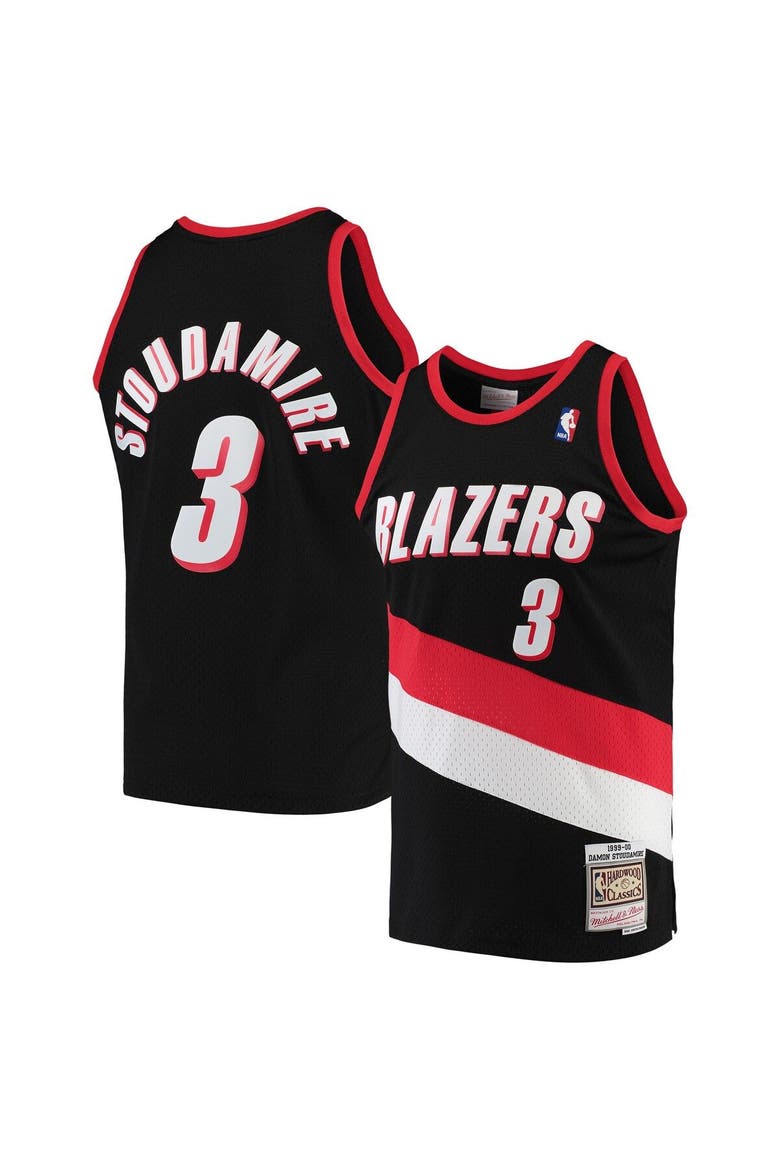 Men's Mitchell & Ness Damon Stoudamire Black Portland Trail Blazers 1999/00 Hardwood Classics Swingman Jersey, Alternate, color, Black