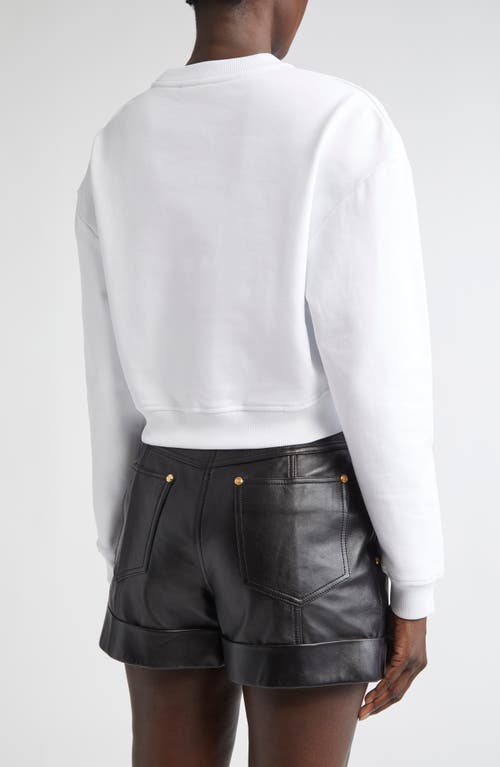 Balmain Crop Logo Graphic Sweatshirt