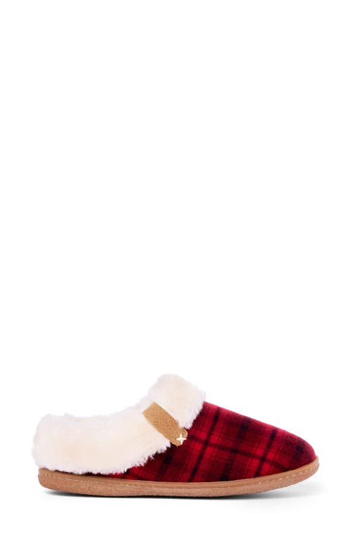 Minnetonka Camp Collar Faux Fur Scuff Slipper In Animal Print