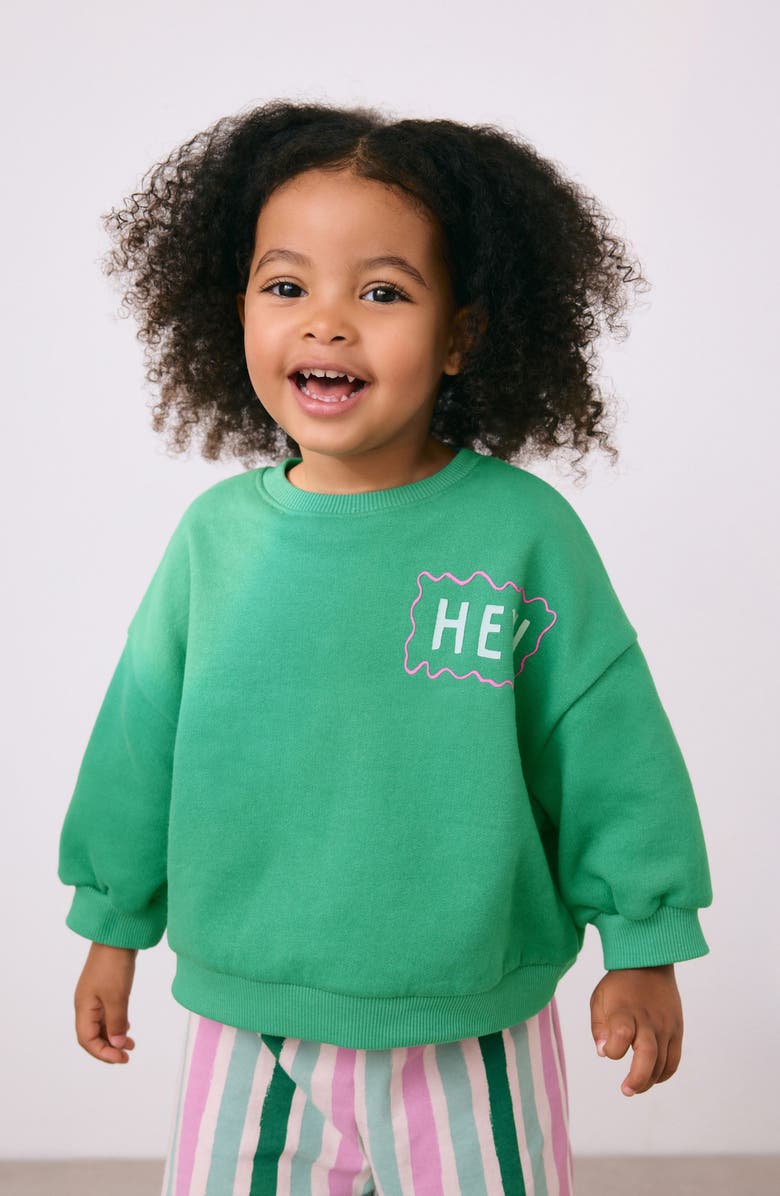 NEXT Kids' Sweatshirt & Wide Leg Pants Set, Alternate, color, Green