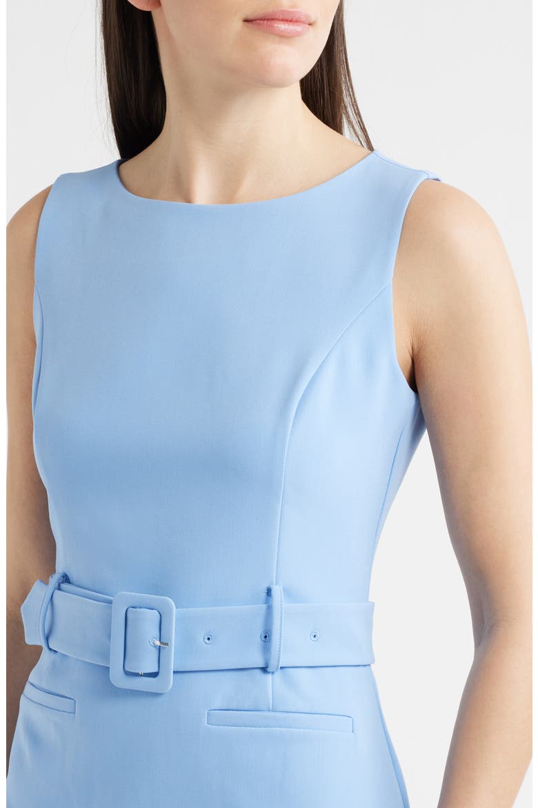 Azra Belted Sleeveless Twill Minidress, Alternate, color, BLUE HYDRANGEA