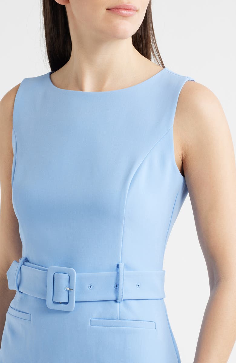 French Connection Azra Belted Sleeveless Twill Minidress, Alternate, color, Blue Hydrangea