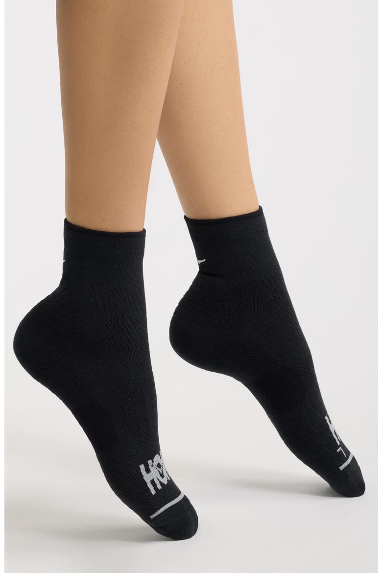 Quarter Run Socks, Main, color, BLACK