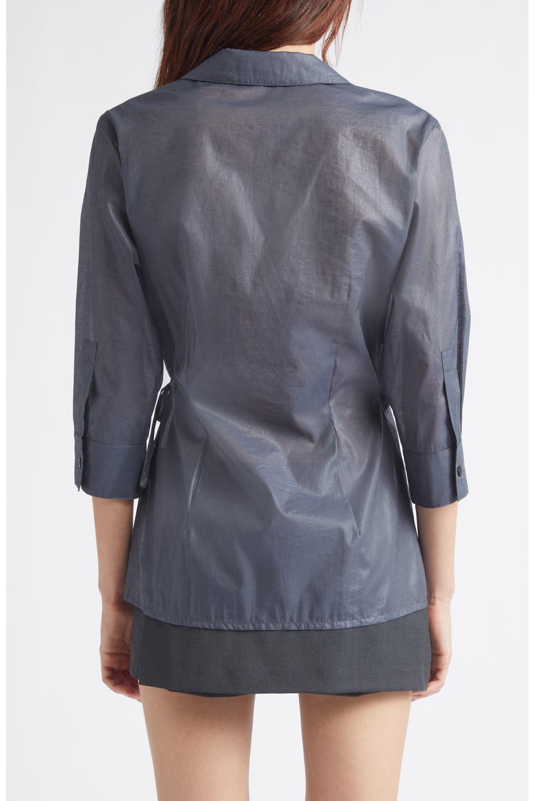 Ricer Organic Cotton Blend Wrap Shirt, Alternate, color, 135 - NAVY