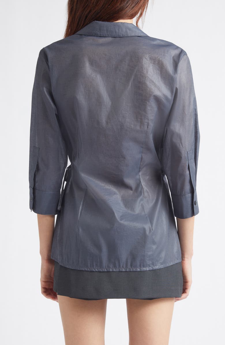 Paloma Wool Ricer Organic Cotton Blend Wrap Shirt, Alternate, color, 135 - Navy