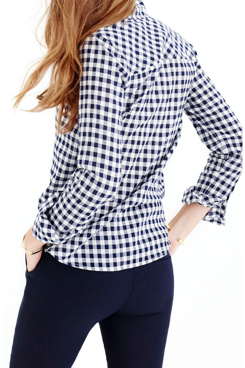 Crinkle Gingham Boy Shirt, Alternate, color, CLASSIC NAVY