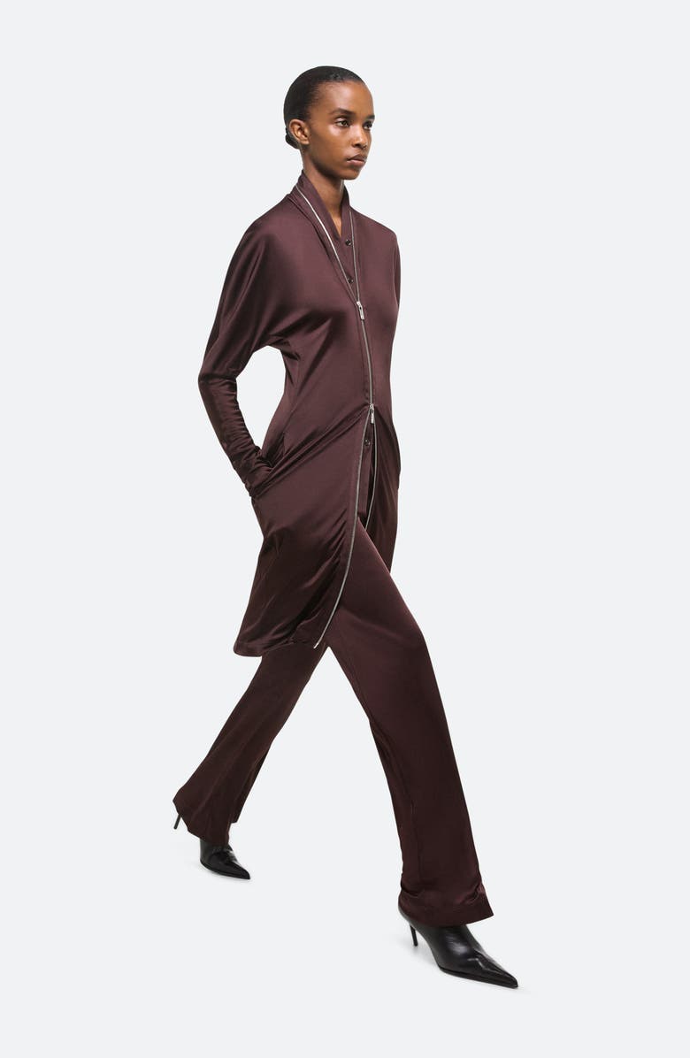 Helmut Lang Z Infinity Liquid Long Sleeve Zip Front Dress, Alternate, color, Espresso - D1p