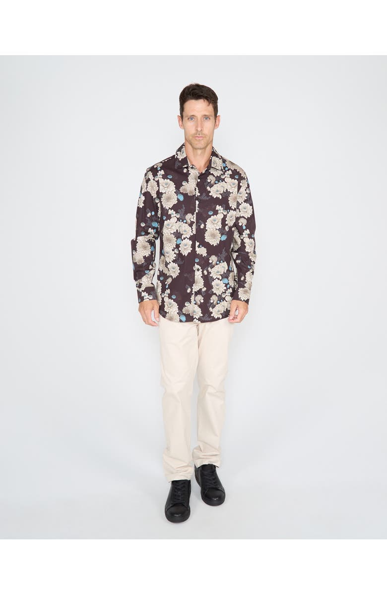 Lords of Harlech Nigel Button-Up Shirt, Alternate, color, Serious Floral Black