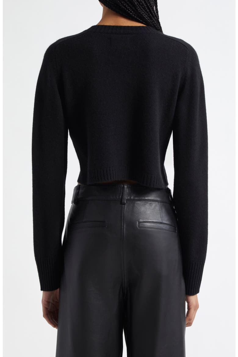 Zephir Crop Cashmere Cardigan, Alternate, color, BLACK