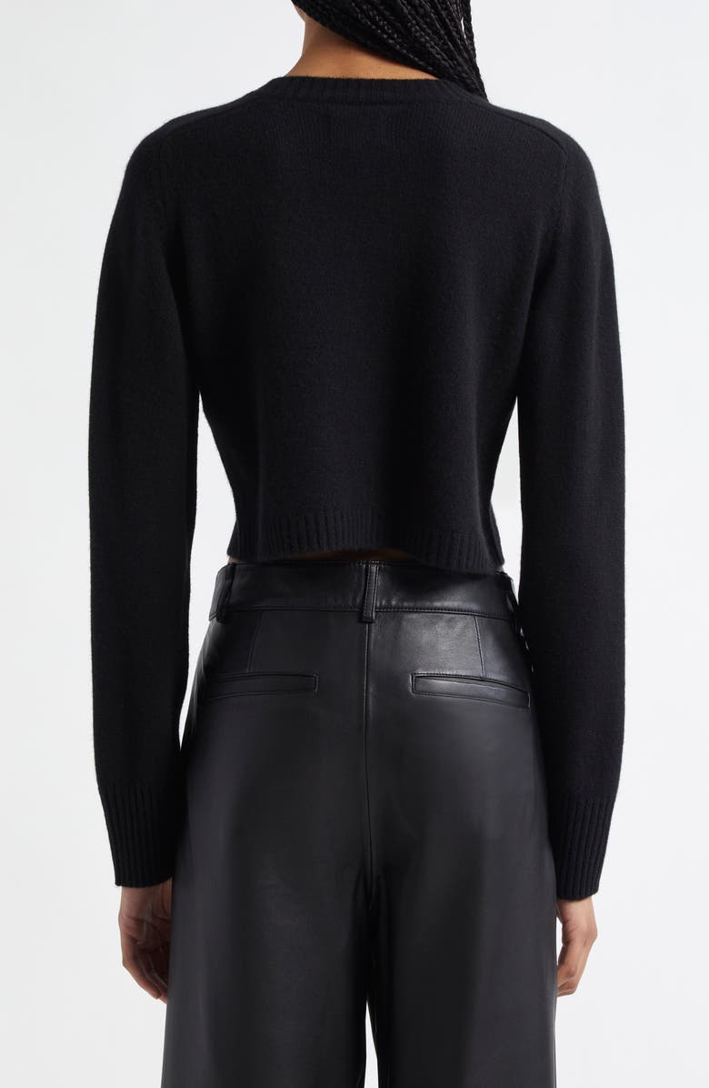 LOULOU DE SAISON Zephir Crop Cashmere Cardigan, Alternate, color, Black