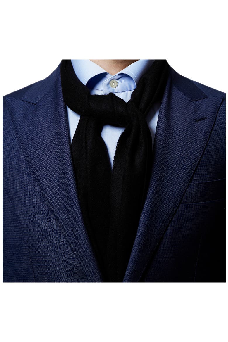 Cashmere Scarf, Alternate, color, BLACK