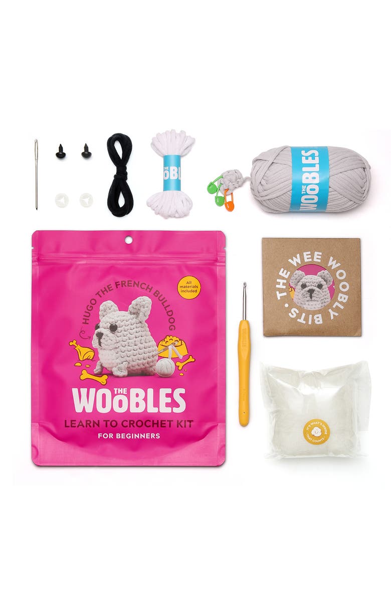 THE WOOBLES French Bulldog Crochet Kit, Alternate, color, Grey