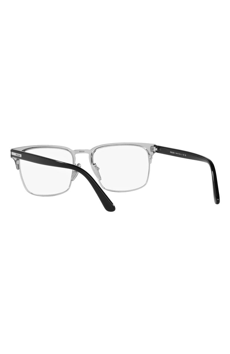 Prada 55mm Rectangular Optical Glasses, Alternate, color,