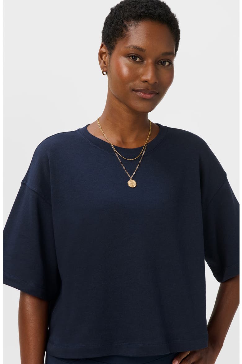 Short Sleeve Sweatshirt, Alternate, color, NAVY BLUE