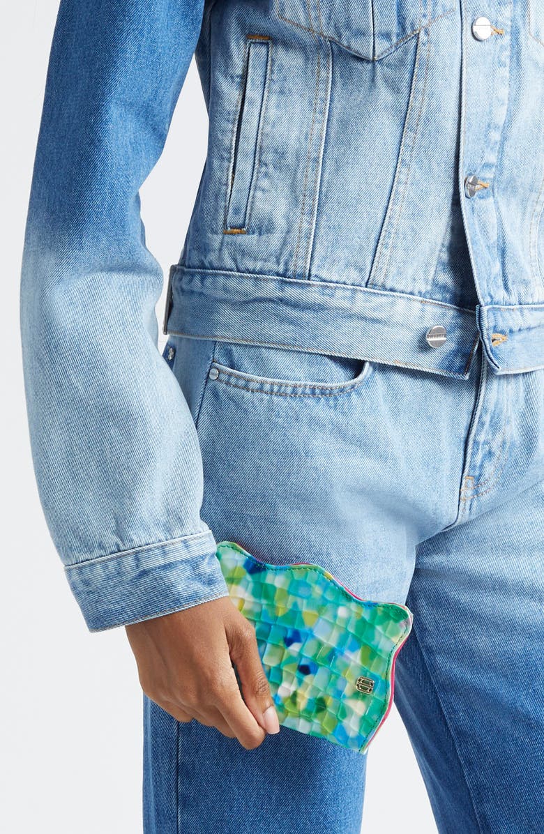 Anima Iris Croc Embossed Leather Passport Holder, Alternate, color, 