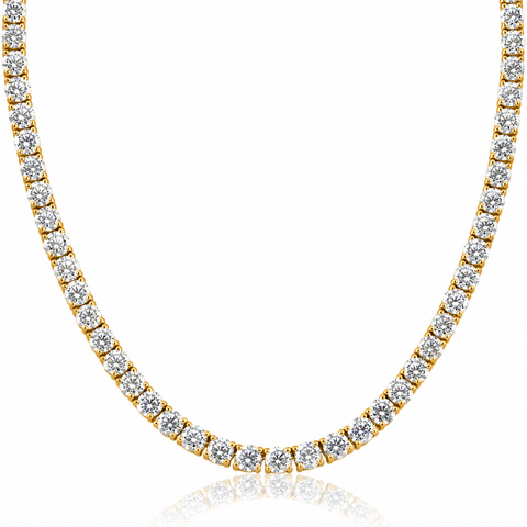 29 Ct Diamond Tennis Necklace 14k Gold 15" Lab Grown