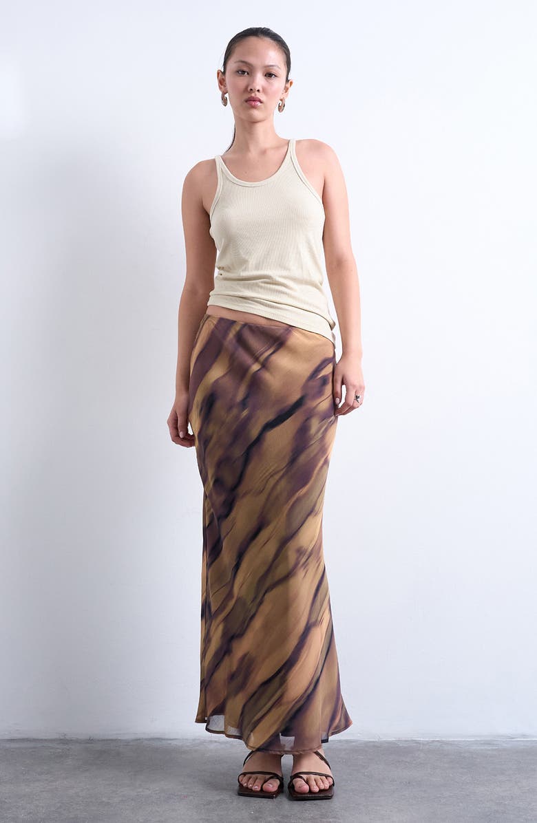 Stripe Chiffon Skirt