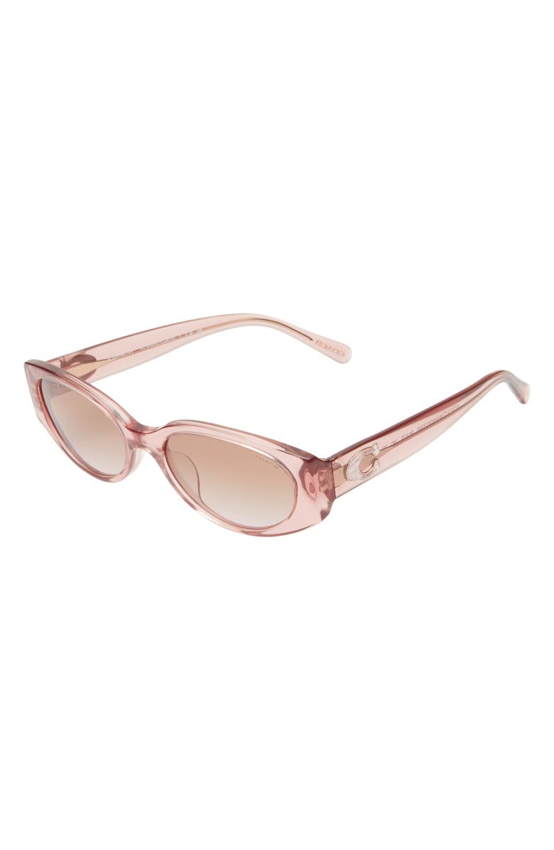 COACH 54mm Gradient Oval Sunglasses, Alternate, color, Transparent Pink